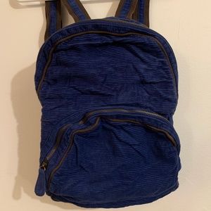 Blue Corduroy Backpack